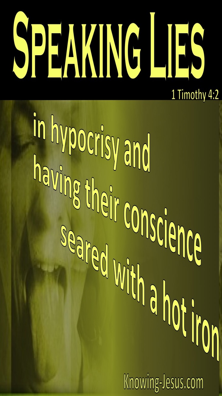 1 Timothy 4:2 Speaking Lies In Hypocrisy (yellow)